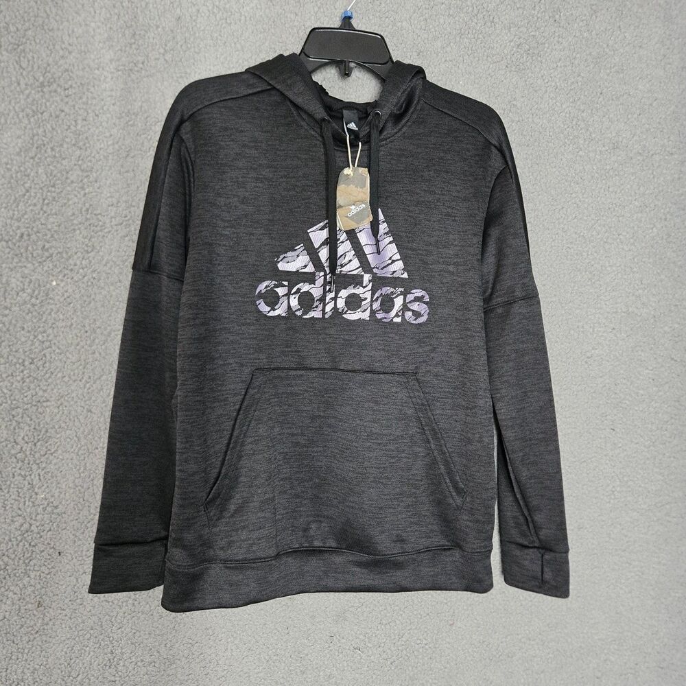 adidas Pullover Hoodie Sweatshirt Bos Camo TI Mens L Gray NWT Hooded All Seasons